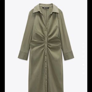 Green (Khaki) Midi Dress